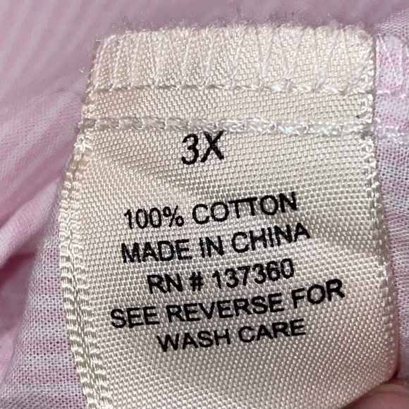 Love 4 Truth Button Down Pinstriped Long Sleeve Collared Blouse Pink & White 3X - Picture 8 of 9